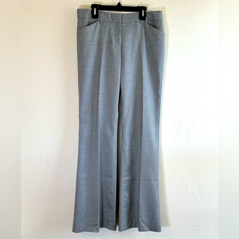 Express Editor Gray with Silver Shimmer Flared Career Pants Sz 4